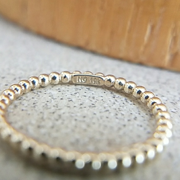 10k Solid Yellow Gold cable Stackable Wedding Band - Picture 8 of 8